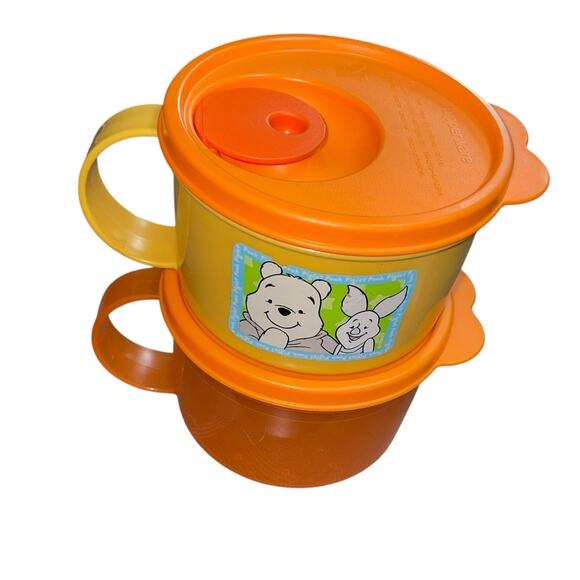 Tupperware Disney Microwave Soup Mug Winnie the Pooh Piglet 16oz 3155A Lot of 2 - Picture 7 of 14